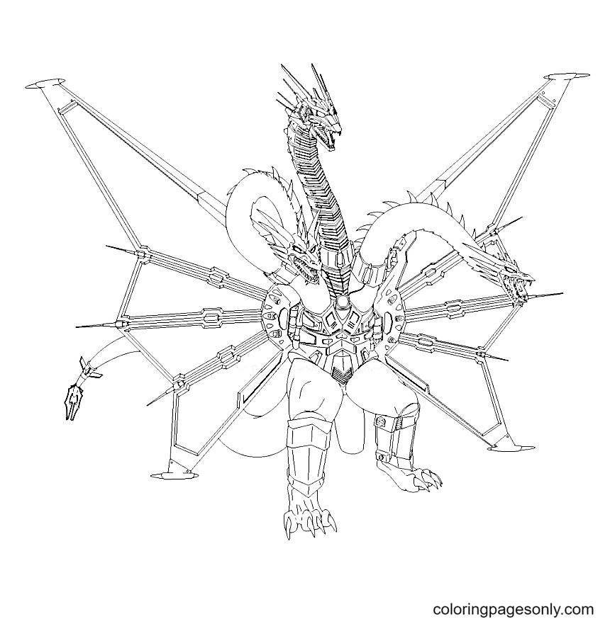 King ghidorah coloring pages printable for free download
