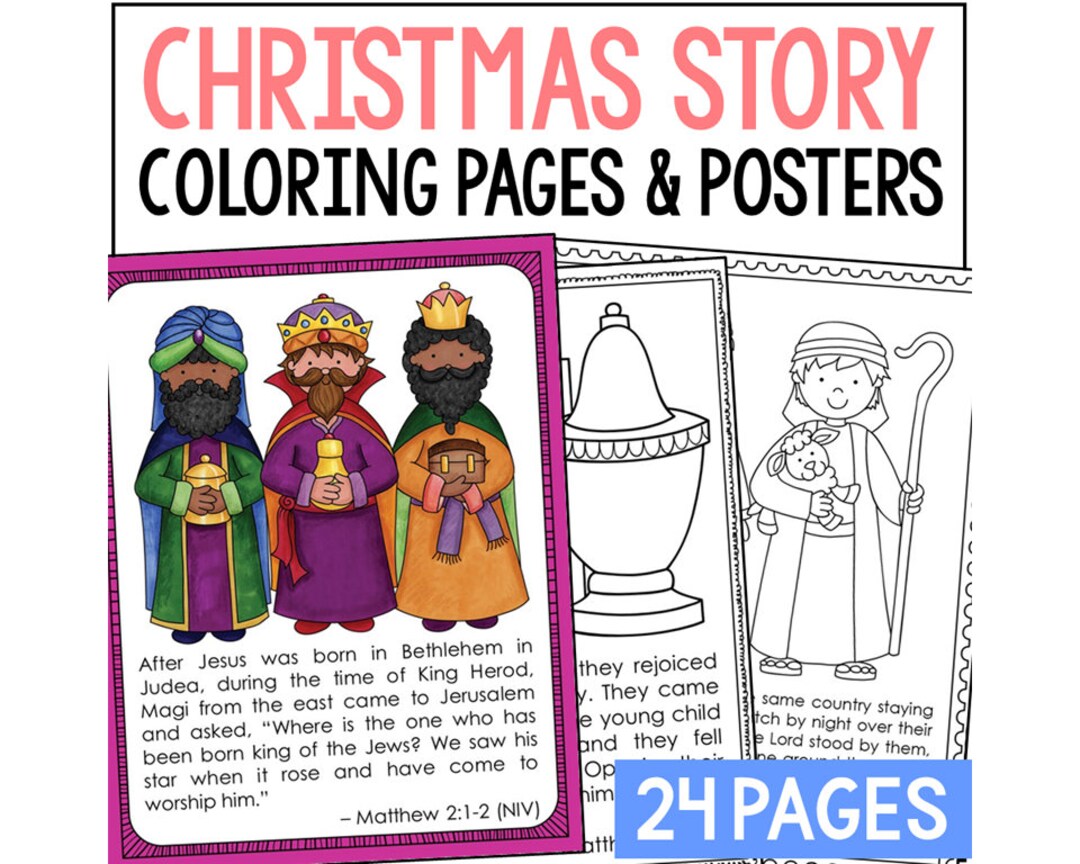 Christmas coloring page activity nativity story for kids religious church resources sunday school december bible study unit lesson