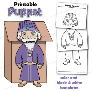 King herod craft activity printable paper bag puppets tpt