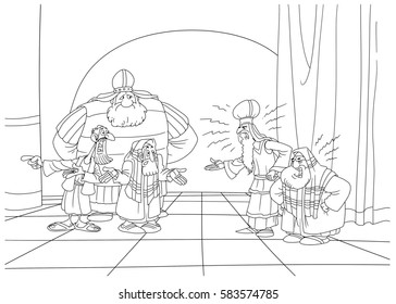 King herod orders kill all babies stock illustration