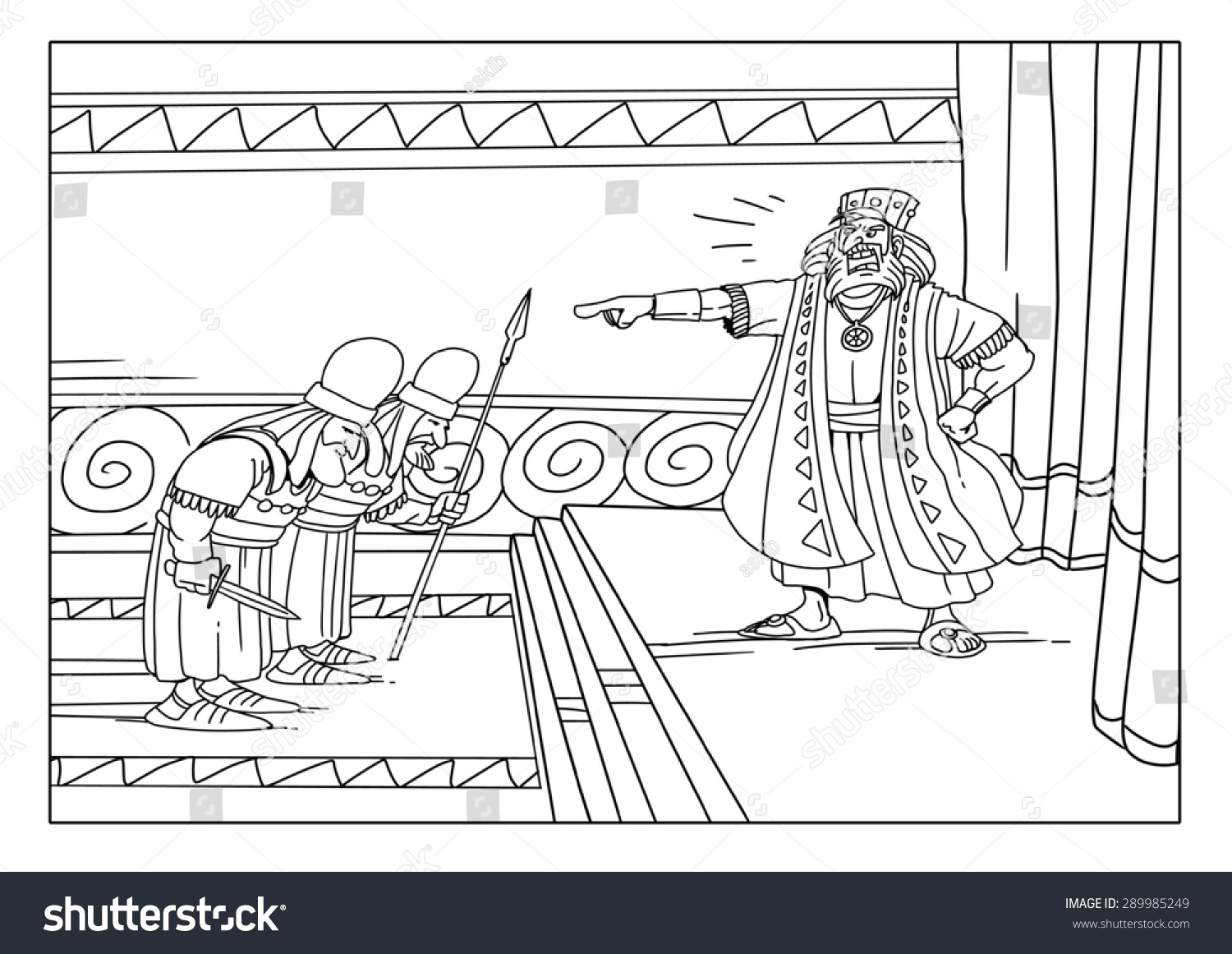 King herod orders kill all babies stock illustration