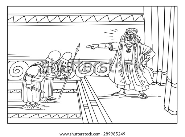 King herod orders kill all babies stock illustration