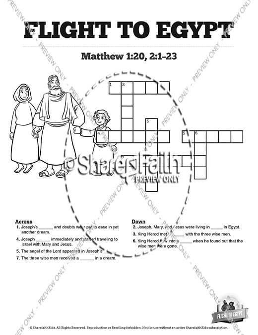Matthew flight to egypt sunday school coloring pages â