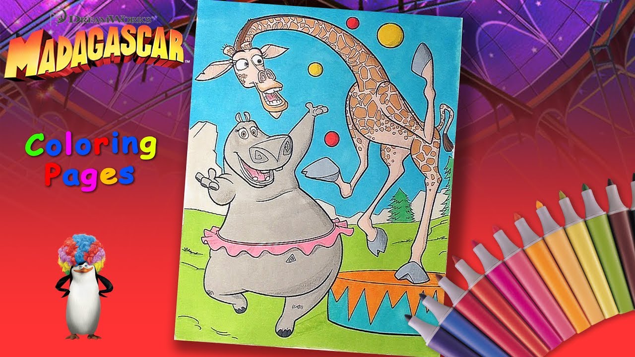 Coloring elan and gloria fro adagascar adagascar coloring book for kids best ðoloring page