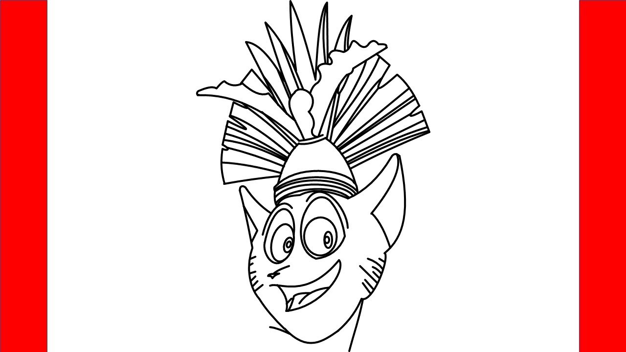 How to draw king julien fro adagascar
