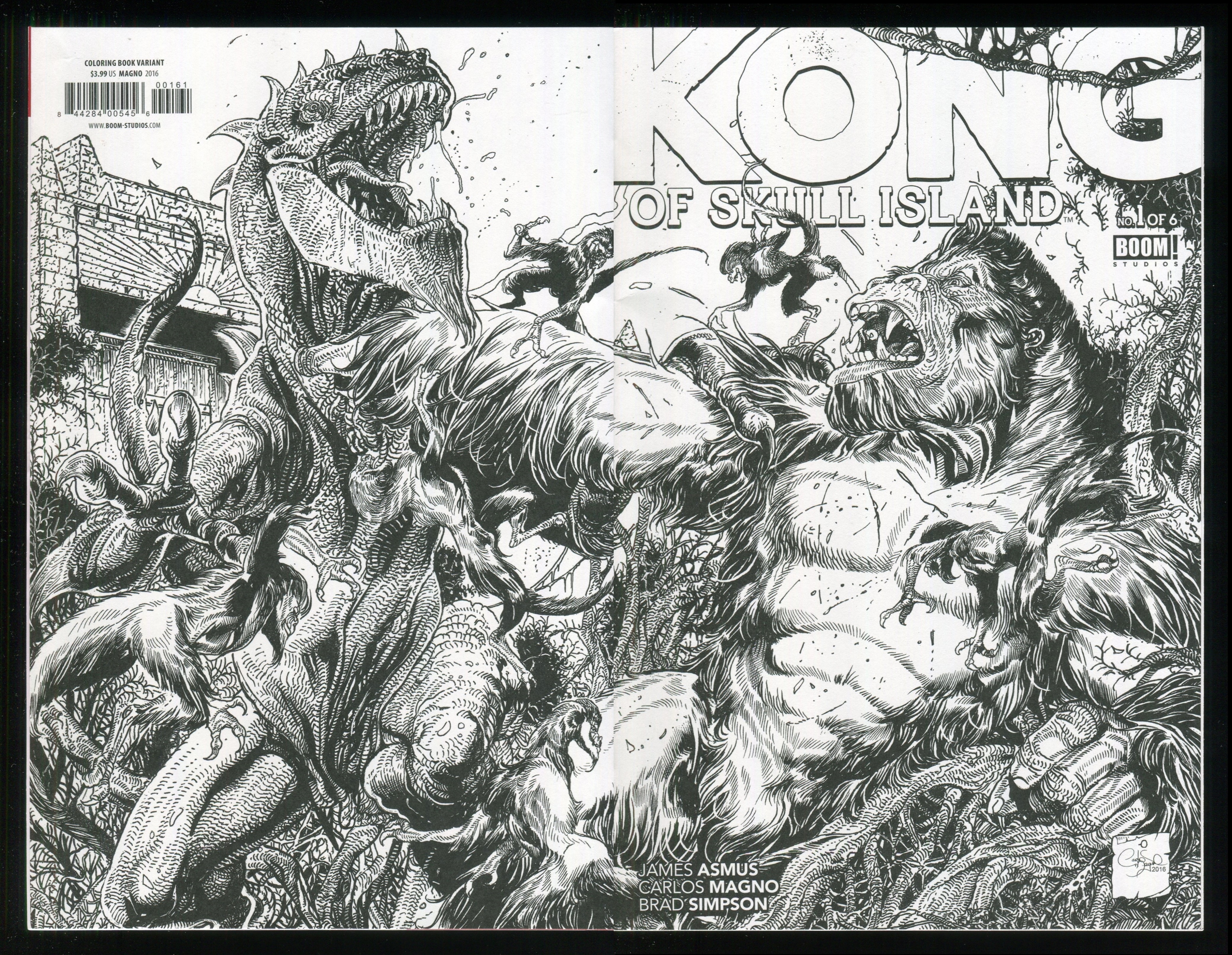 Kong of skull island wraparound coloring book variant ic dinosaur king kong