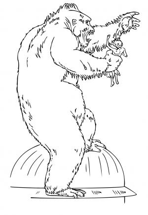 Free printable king kong coloring pages for adults and kids