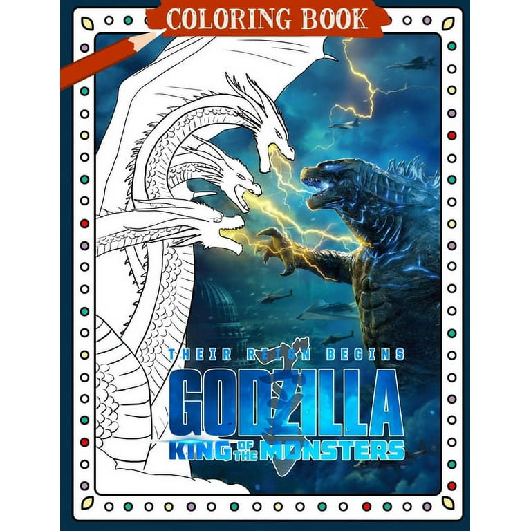 Godzilla coloring book king of the monsters paperback