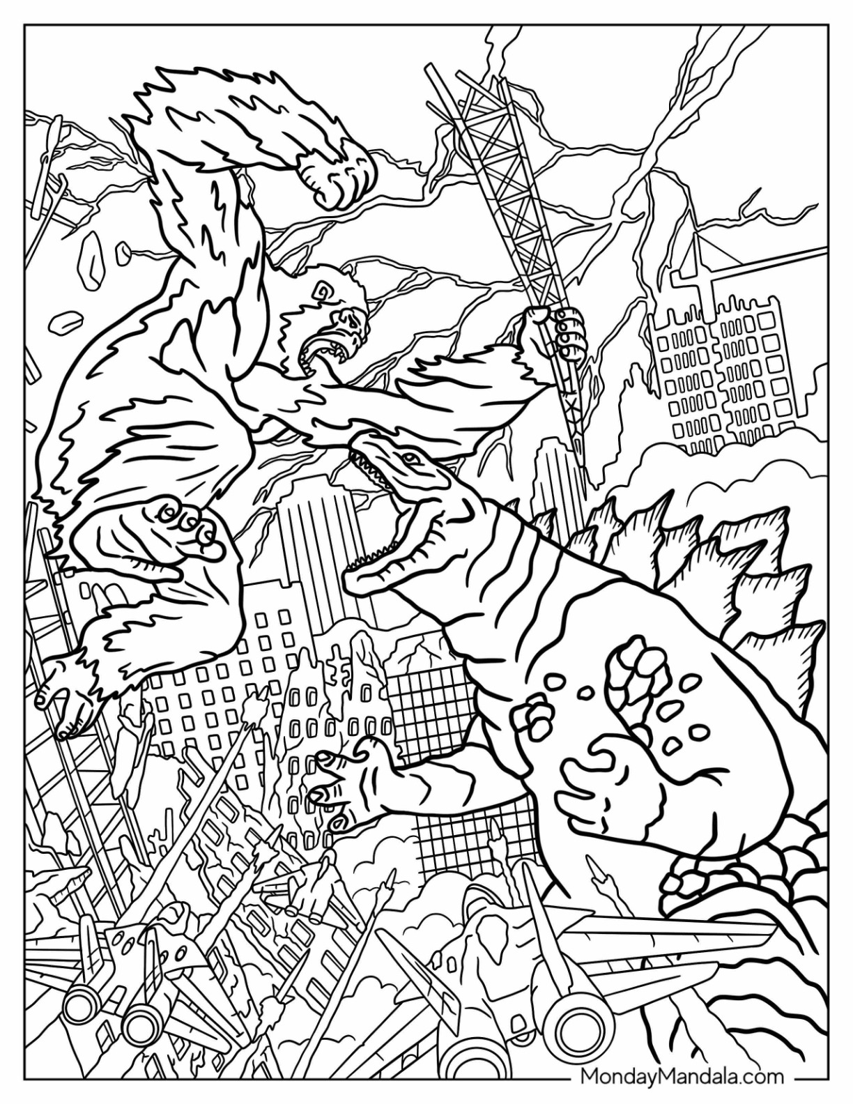 King kong coloring pages free pdf printables