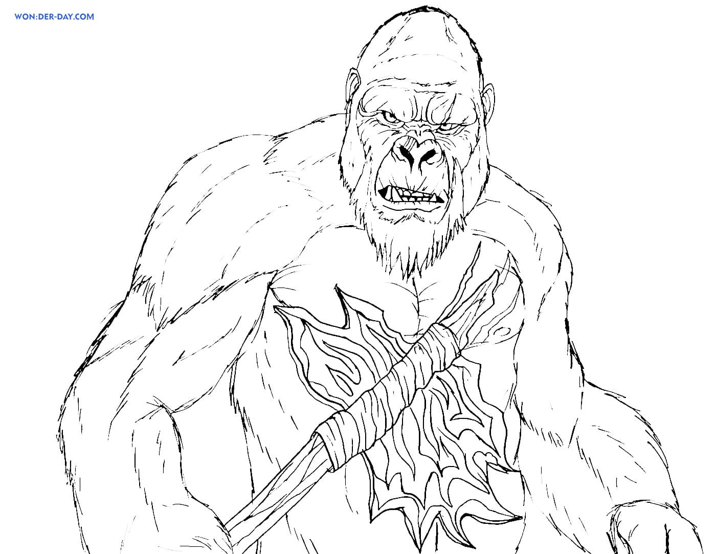King kong coloring pages print and color