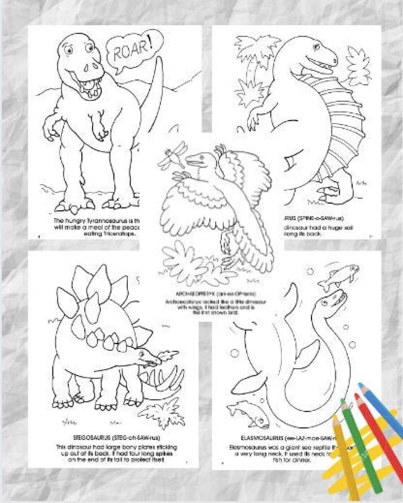 Fun educational dinosaur coloring pages for kids toddlers