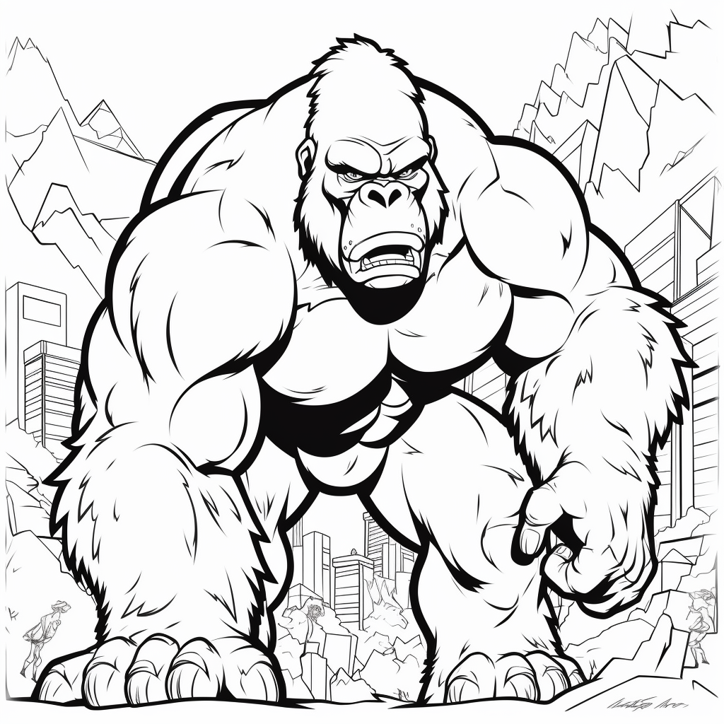 King kong coloring page