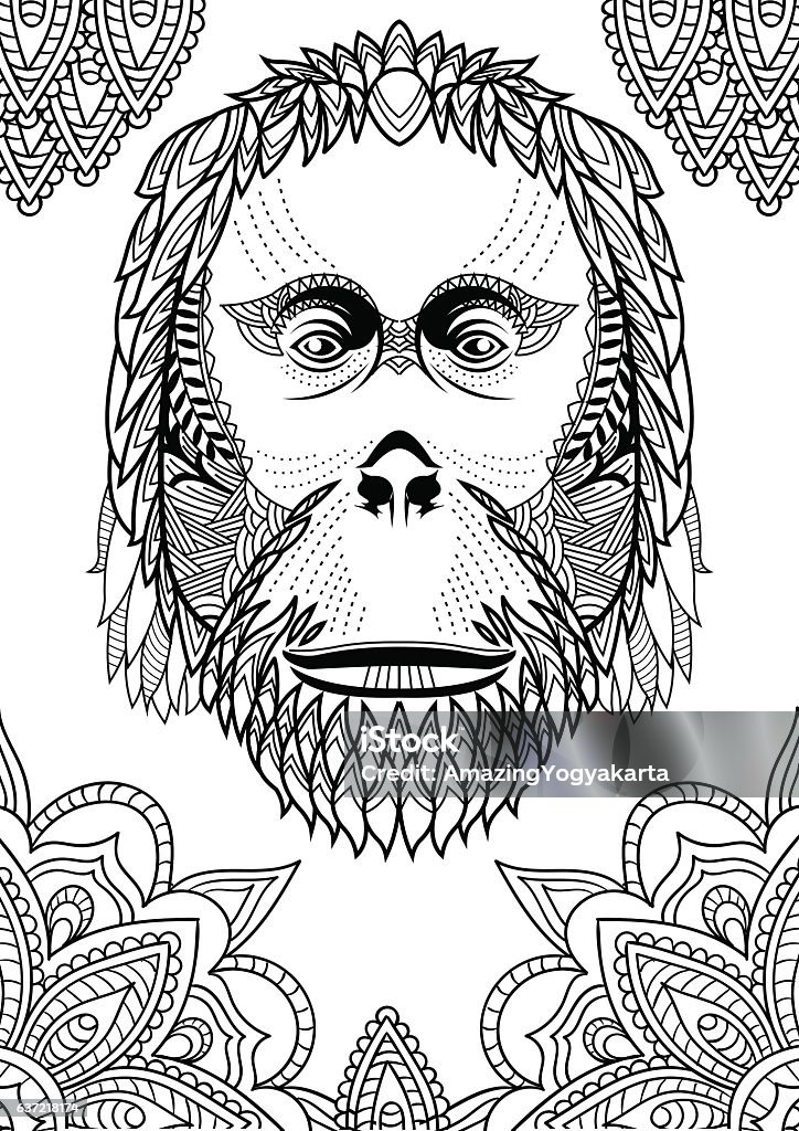 King kong doodle art stock illustration