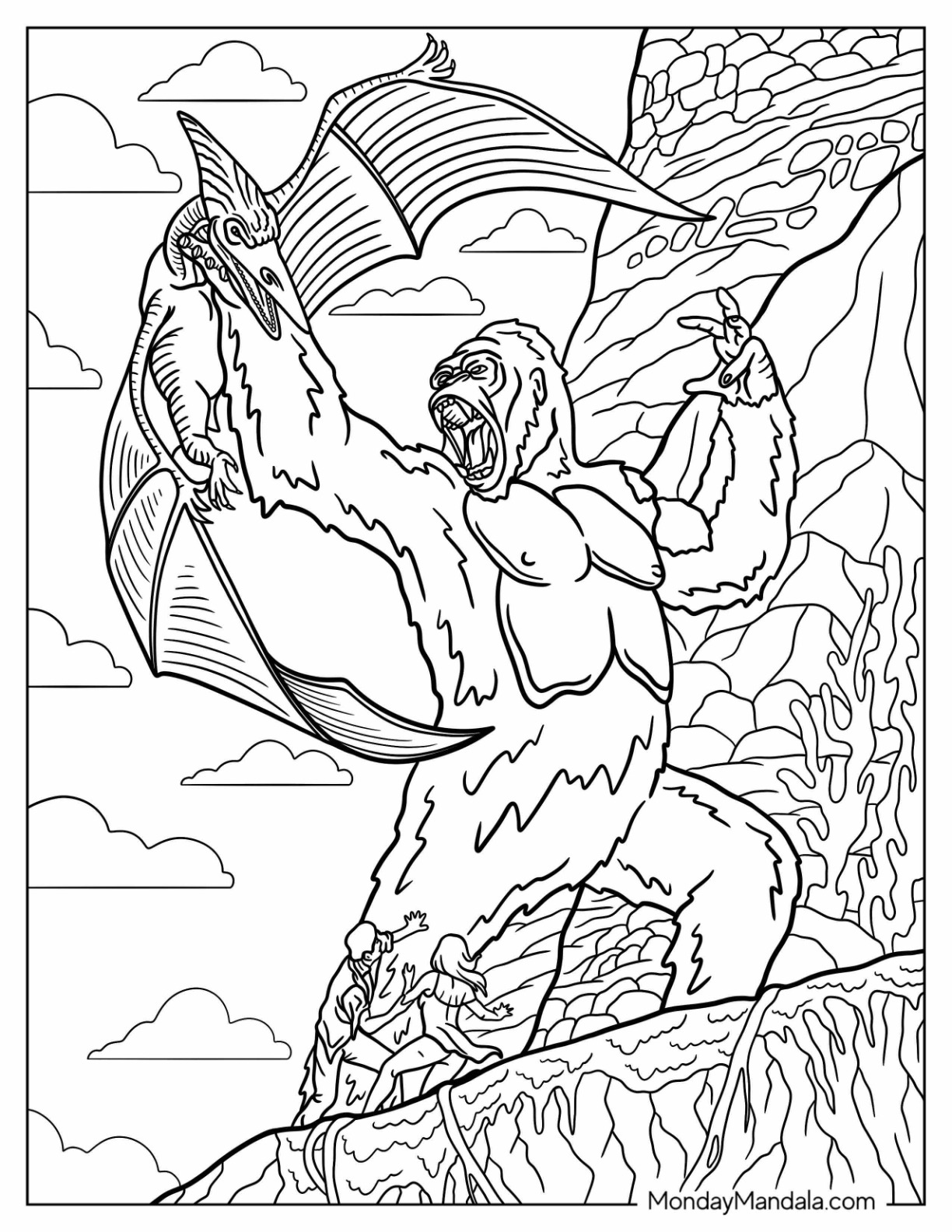King kong coloring pages free pdf printables