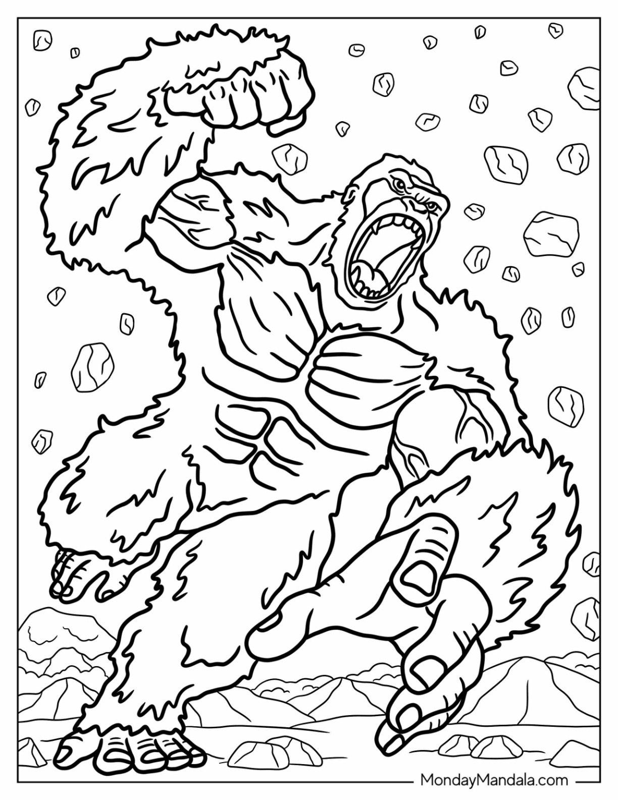 King kong coloring pages free pdf printables