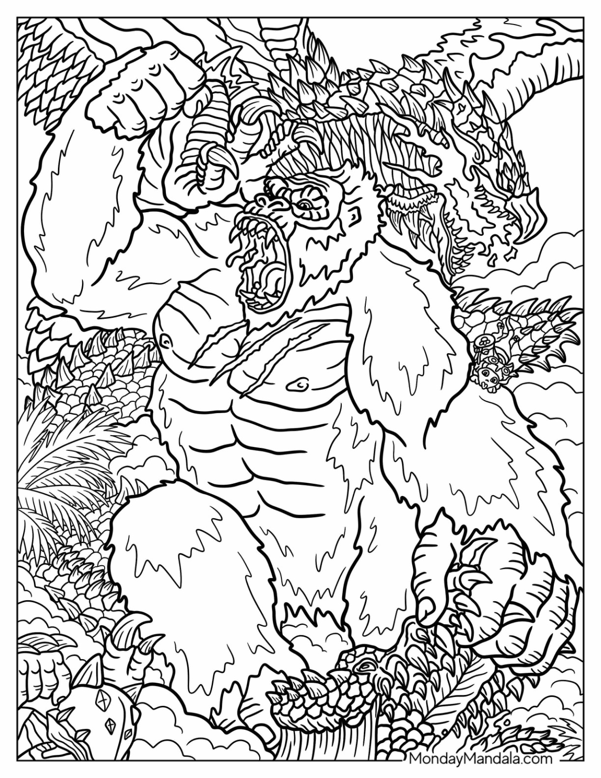 King kong coloring pages free pdf printables