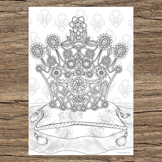 Crown printable adult coloring page from favoreads coloring book pages for adults and kids coloring sheets colouring designs