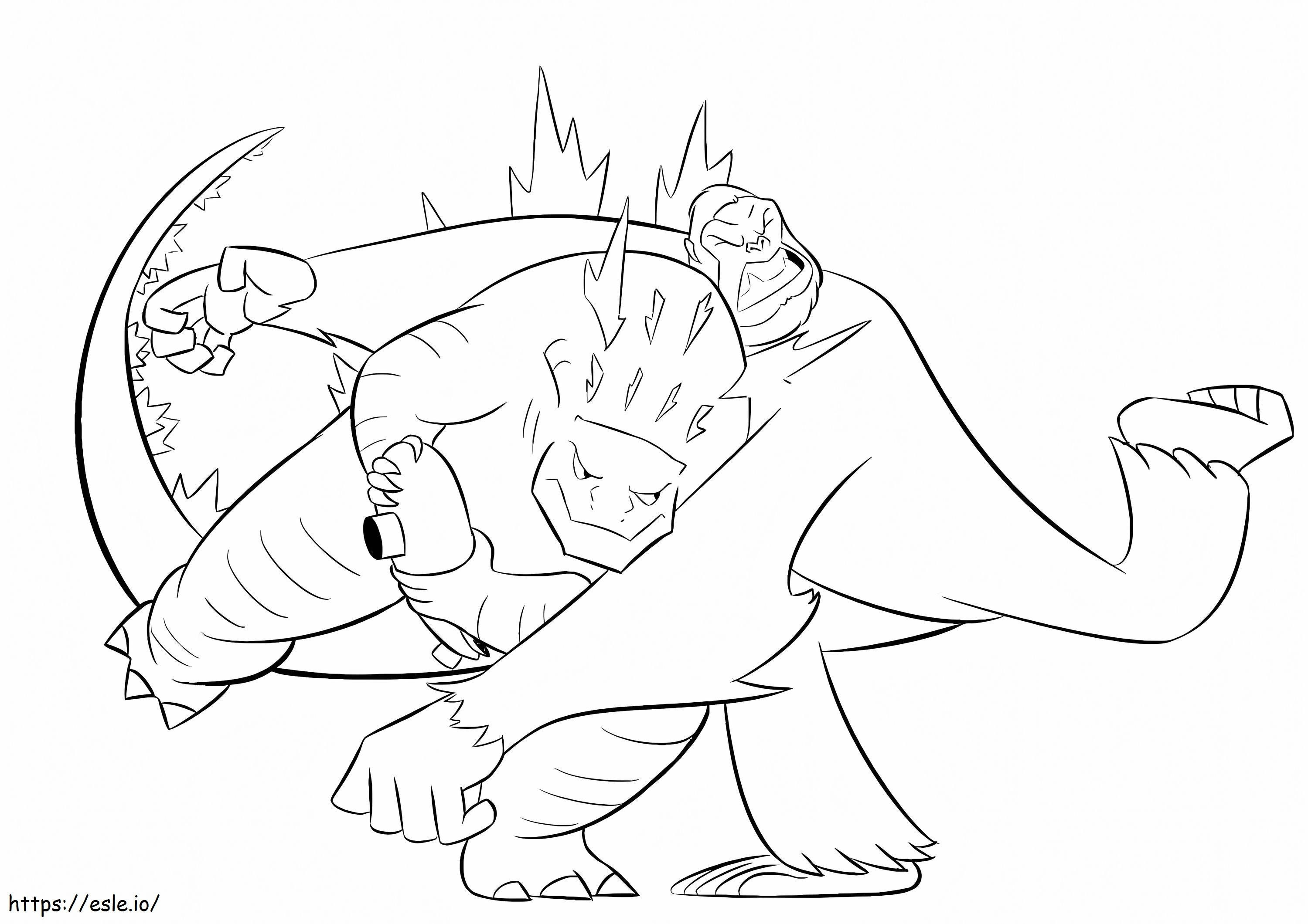 Gracso king kong vs godzilla coloring page