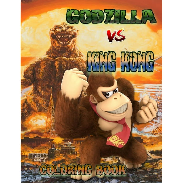 Godzilla vs king kong coloring book amazing drawings