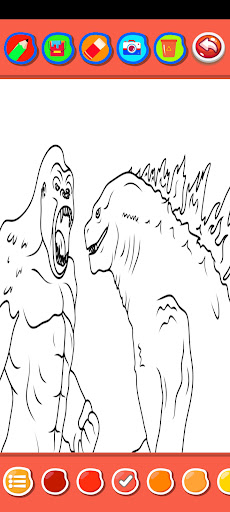 Godzilla vs kong coloring