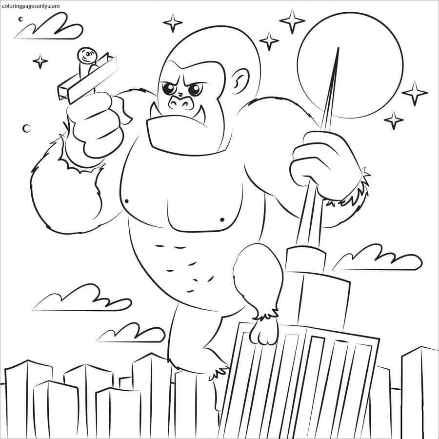 Godzilla and kong coloring pages printable for free download