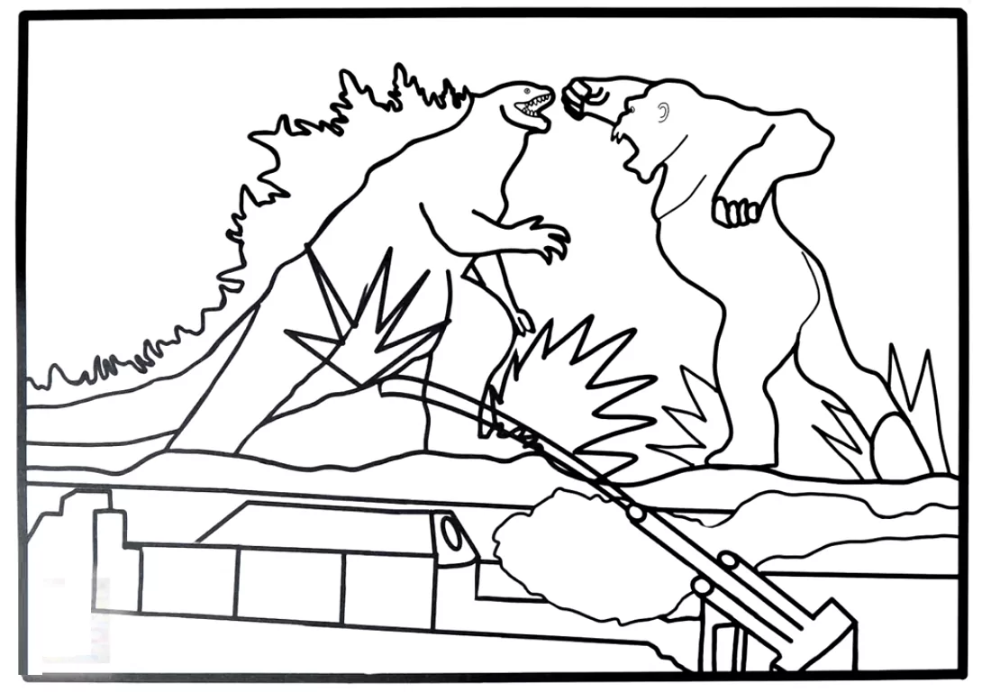 Godzilla vs kong malvorlagen