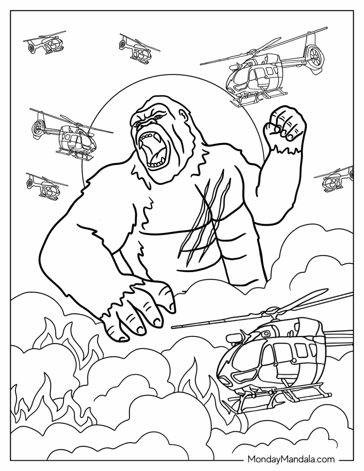 King kong coloring pages free pdf printables