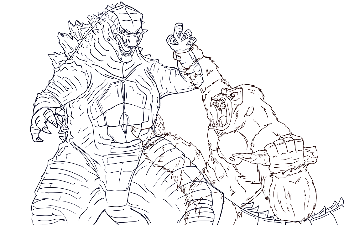 Godzilla vs kong malvorlagen
