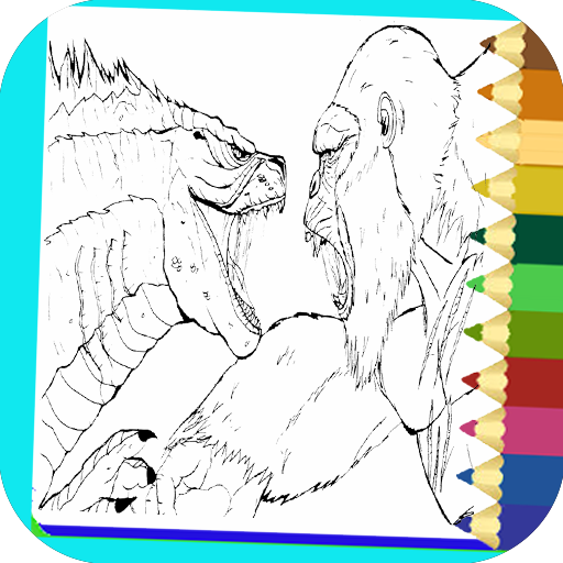Godzilla vs kong coloring
