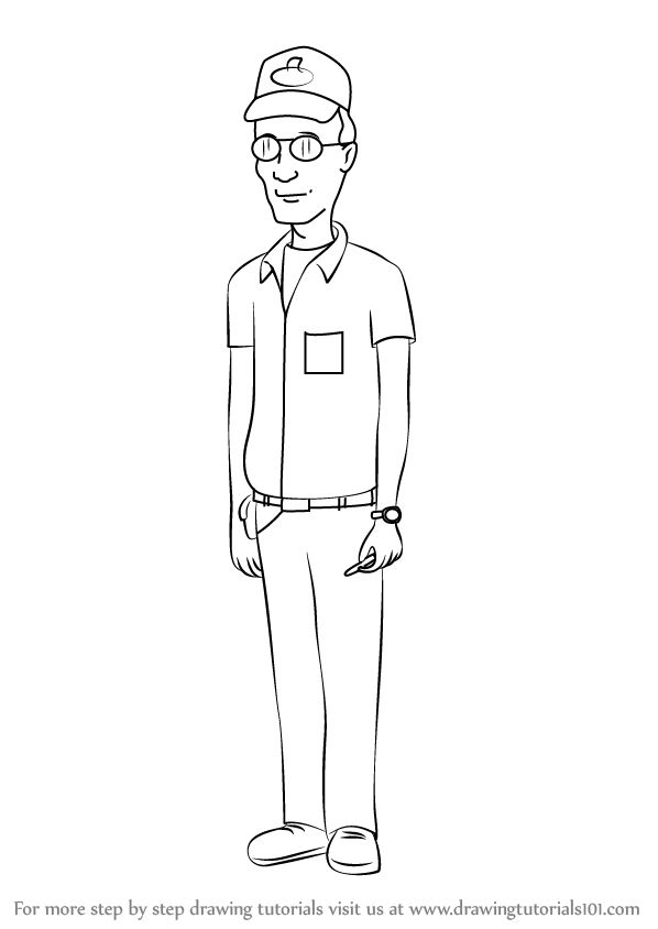 Learn how to draw dale gribble from king of the hill king of the hill step by step drawing tutorâ king of the hill coloring pages for kids coloring for kids