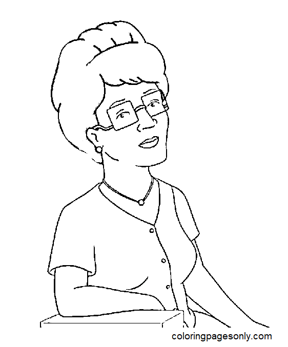 Peggy hill from king of the hill coloring page