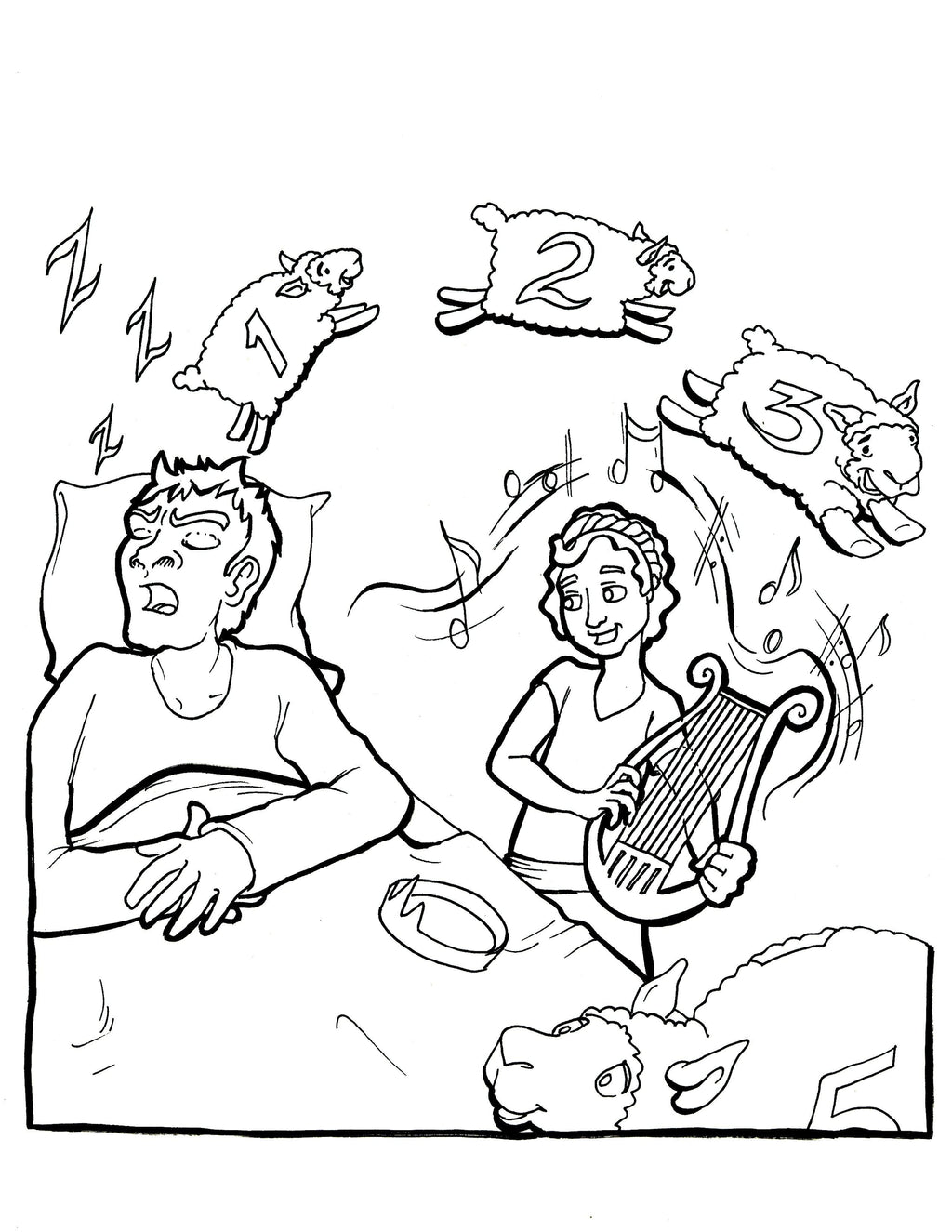 King saul and david coloring page