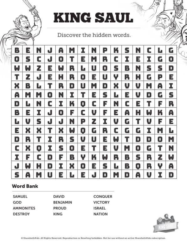 King saul sunday school coloring pages â