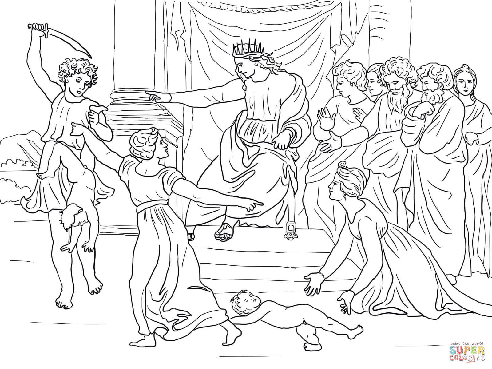 Judgment of solomon coloring page free printable coloring pages