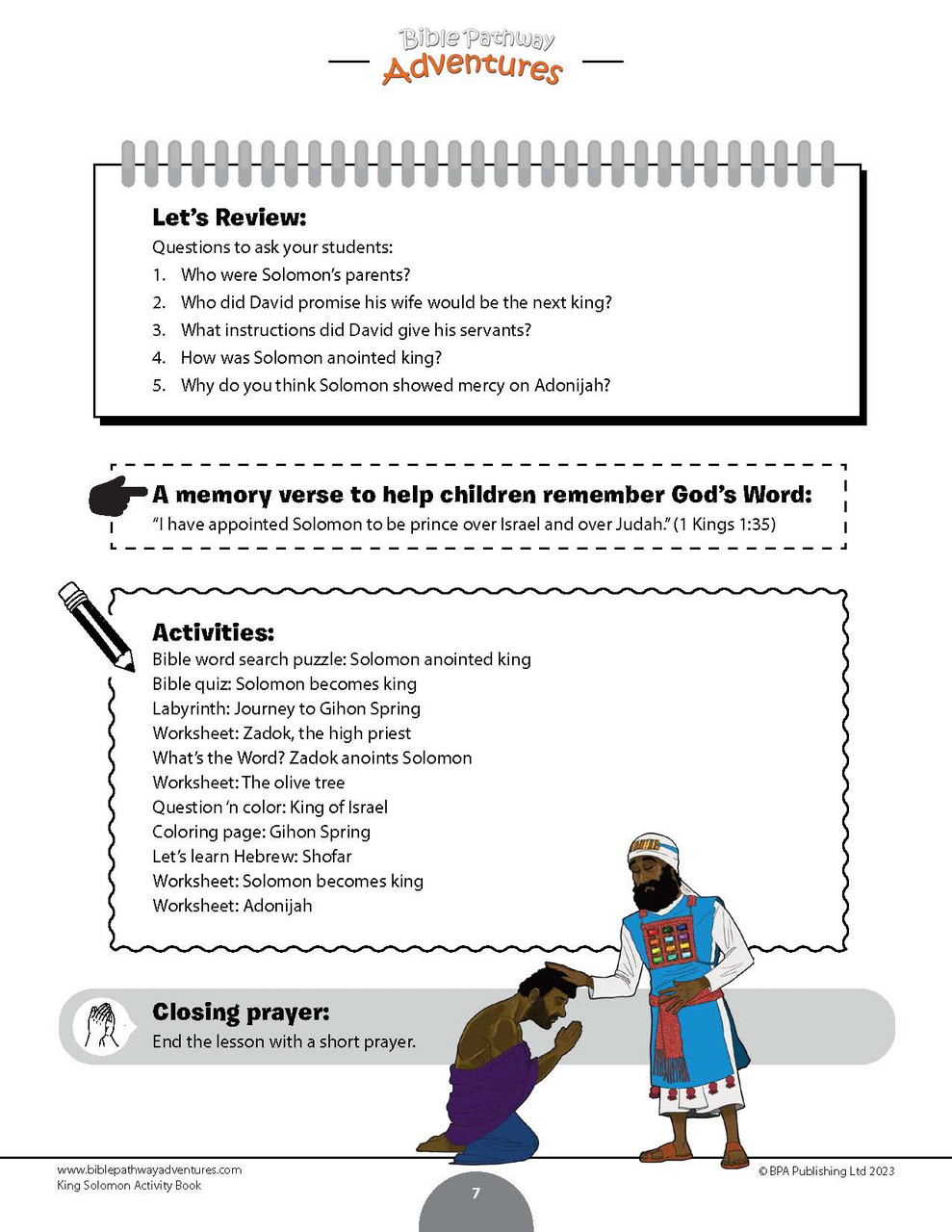 King solomon activity book