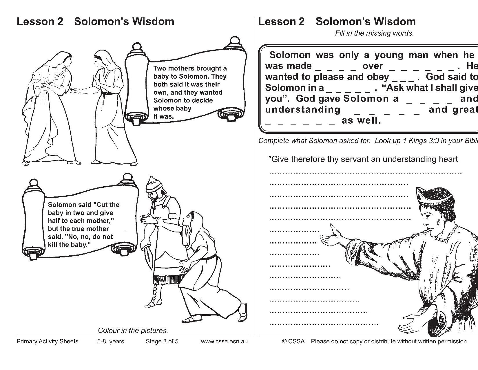 The wisdom of solomon cssa primary stage lesson â magnify him together