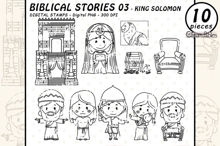 Wise king solomon digital stamps wisdom of solomon outline