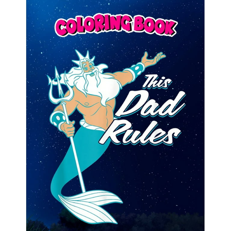 Coloring book the little mermaid king triton dad mens children coloring book pages to color paperback
