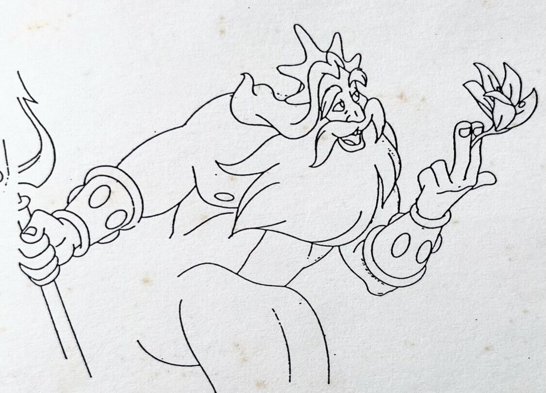 The little mermaid king triton model sheet disney animation photocopy