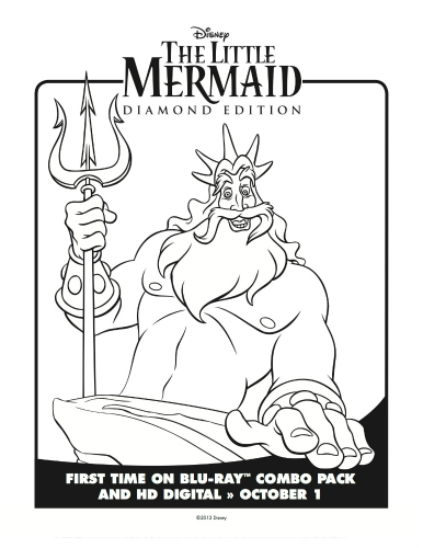 Little mermaid king triton coloring page