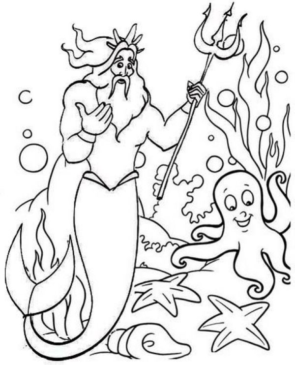 King triton coloring pages pdf for your kids