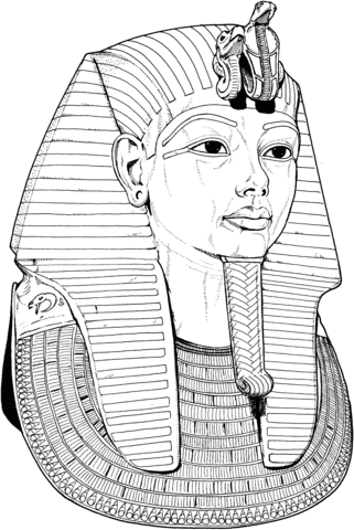 Tutankhamun death mask coloring page free printable coloring pages