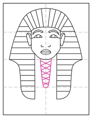Easy how to draw king tut tutorial and king tut coloring page