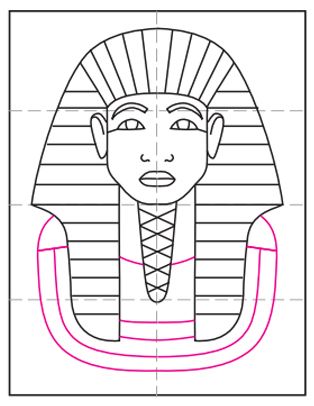 Easy how to draw king tut tutorial and king tut coloring page king tut queen drawing disney drawing tutorial