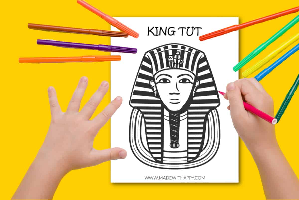Free king tut coloring page