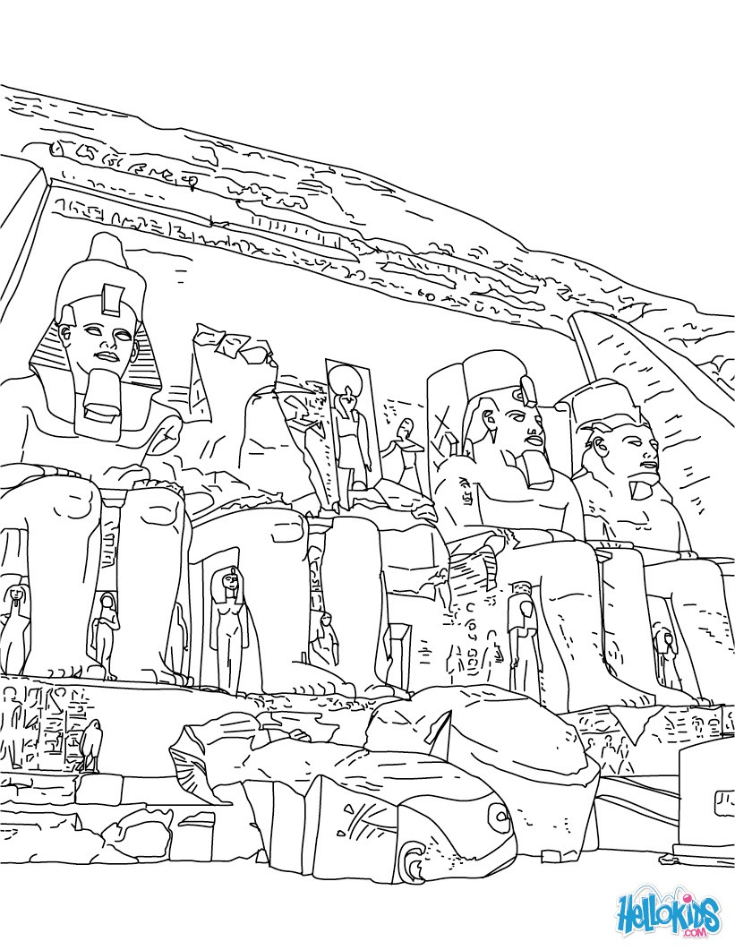 Abu simbel temple coloring pages