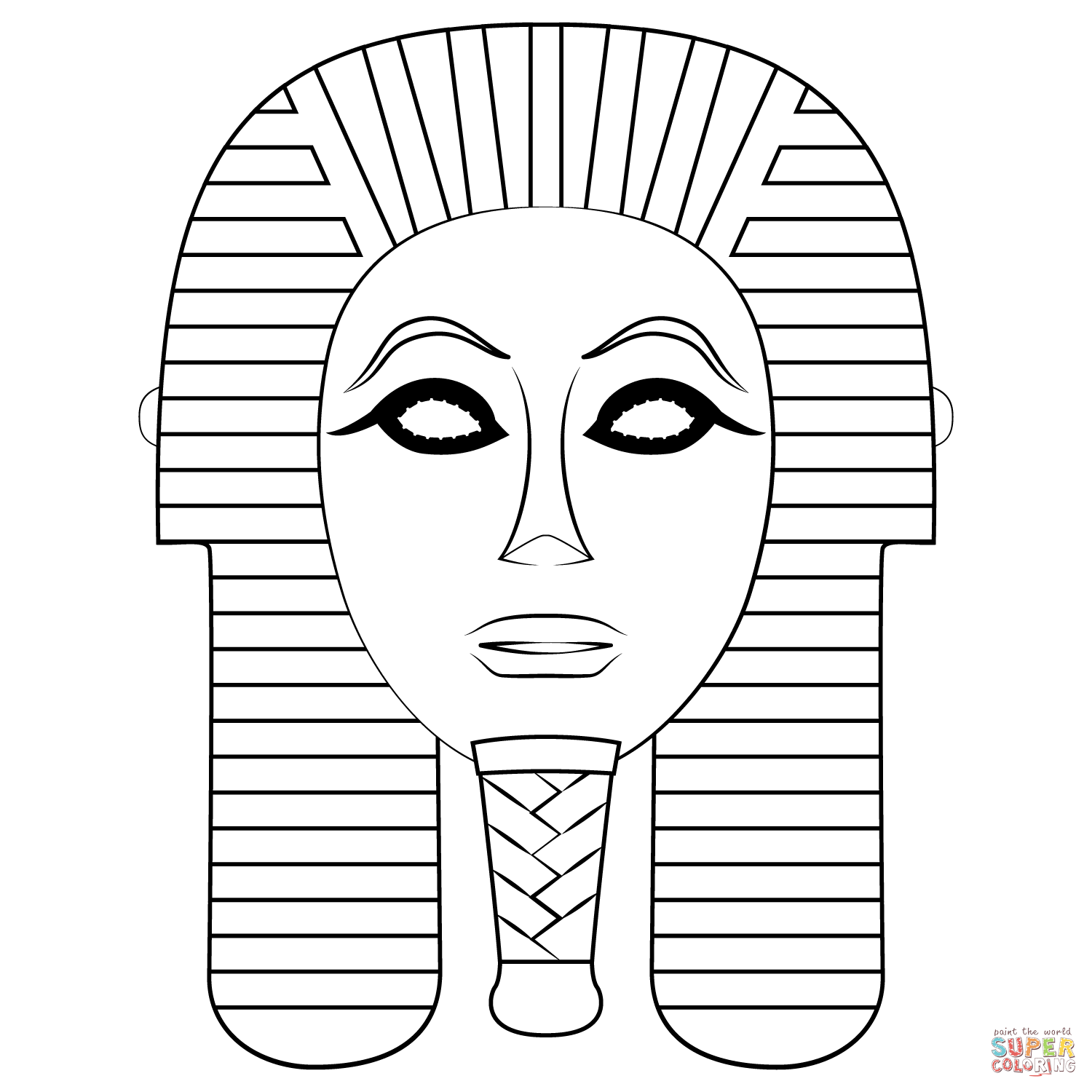 Egyptian death mask coloring page free printable coloring pages