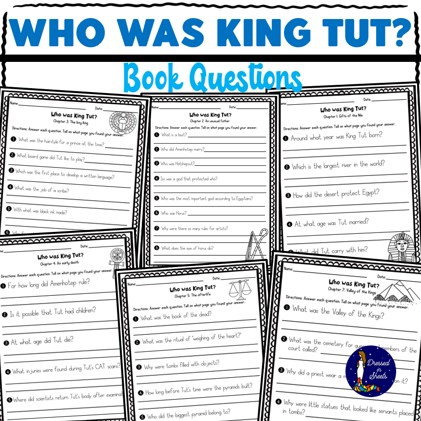 Who was king tut book questions made by teachers