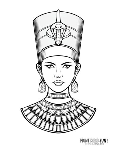 Queen nefertiti coloring pages ancient egyptian royalty at