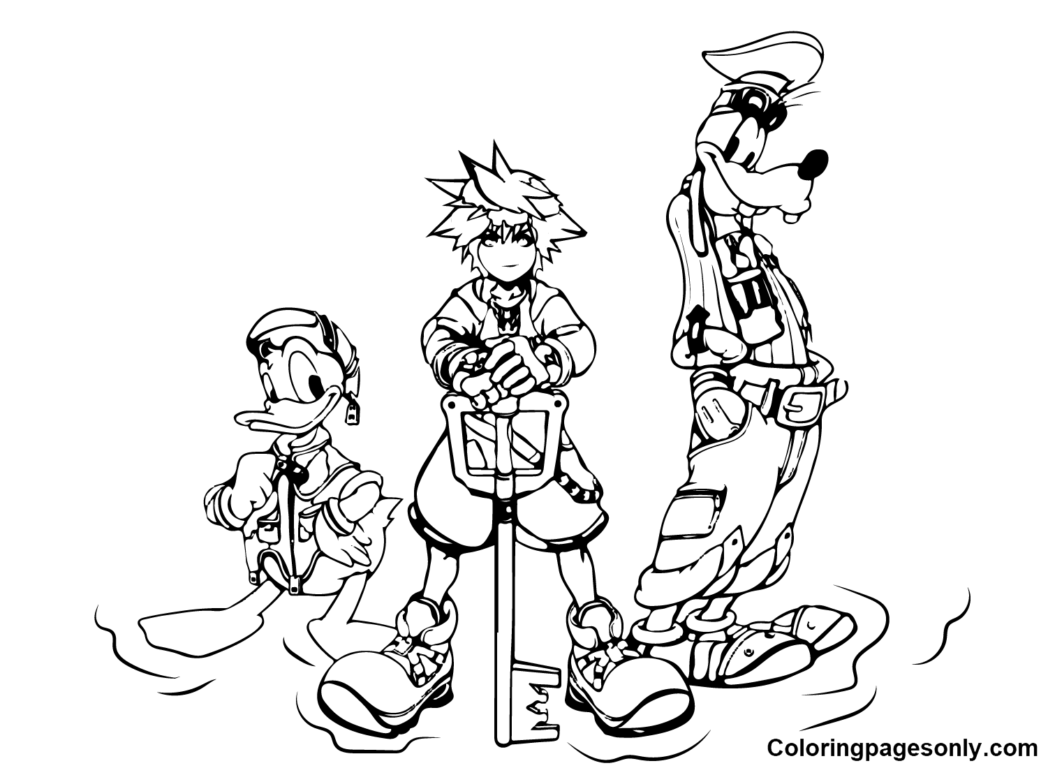 Kingdom hearts coloring pages printable for free download